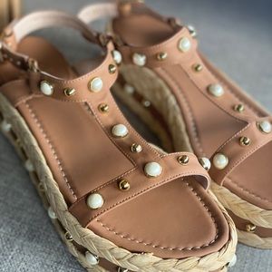 Brand new Studded, beaded Stuart Weitzman wedges!